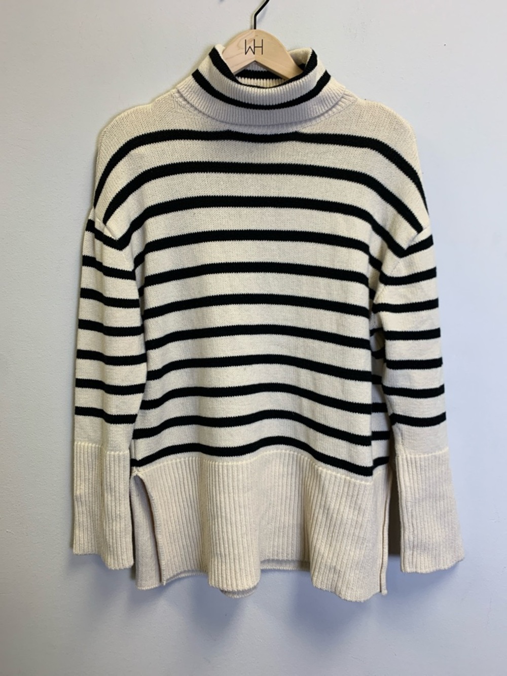 Falls Creek Striped Turtleneck Sweater - Ivory/Black